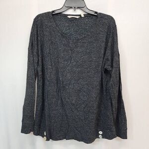 Soft Surroundings Size XL Heathered Grey Scoop Neck Tunic Sweater Comfort V